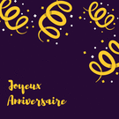 Joyeux anniversaire et serpentins éclatants